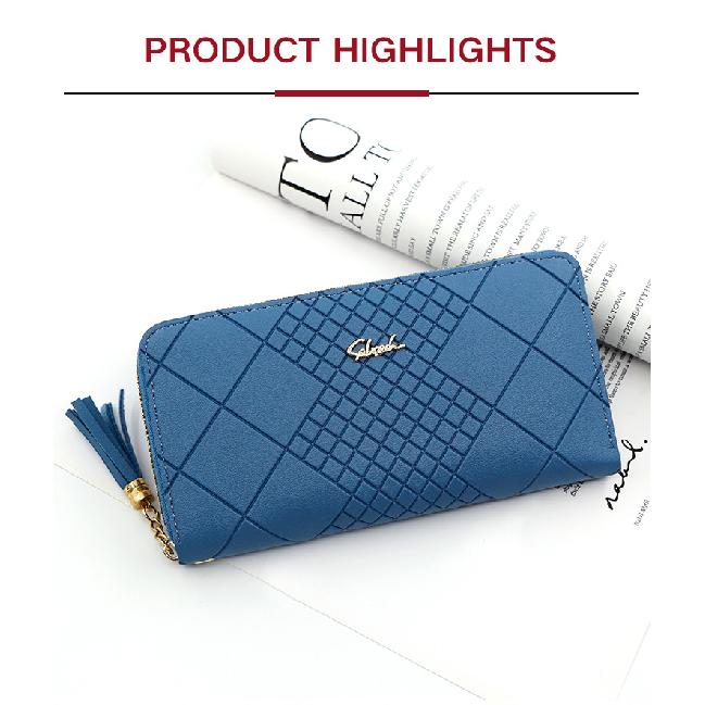 Women'S Long Purse Handbag Mobile Phone Purse Purse Purse Women'S Long Tassel Zipper Clutch Bag