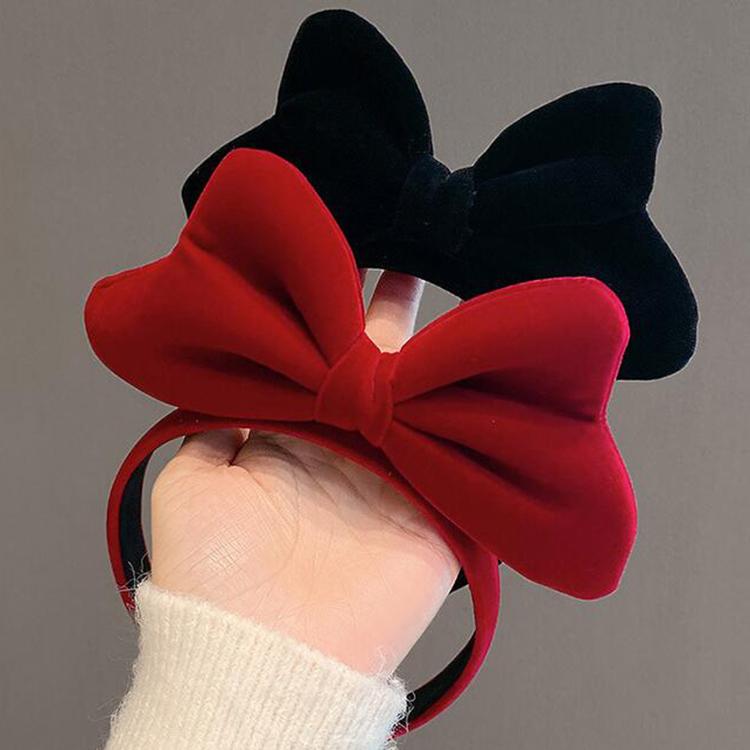 Bowknot Headband Elegant Velvet Bow Hair Band Girls Hairband Party Cute Hair Hoop Headwear Hair Accessories Women Large