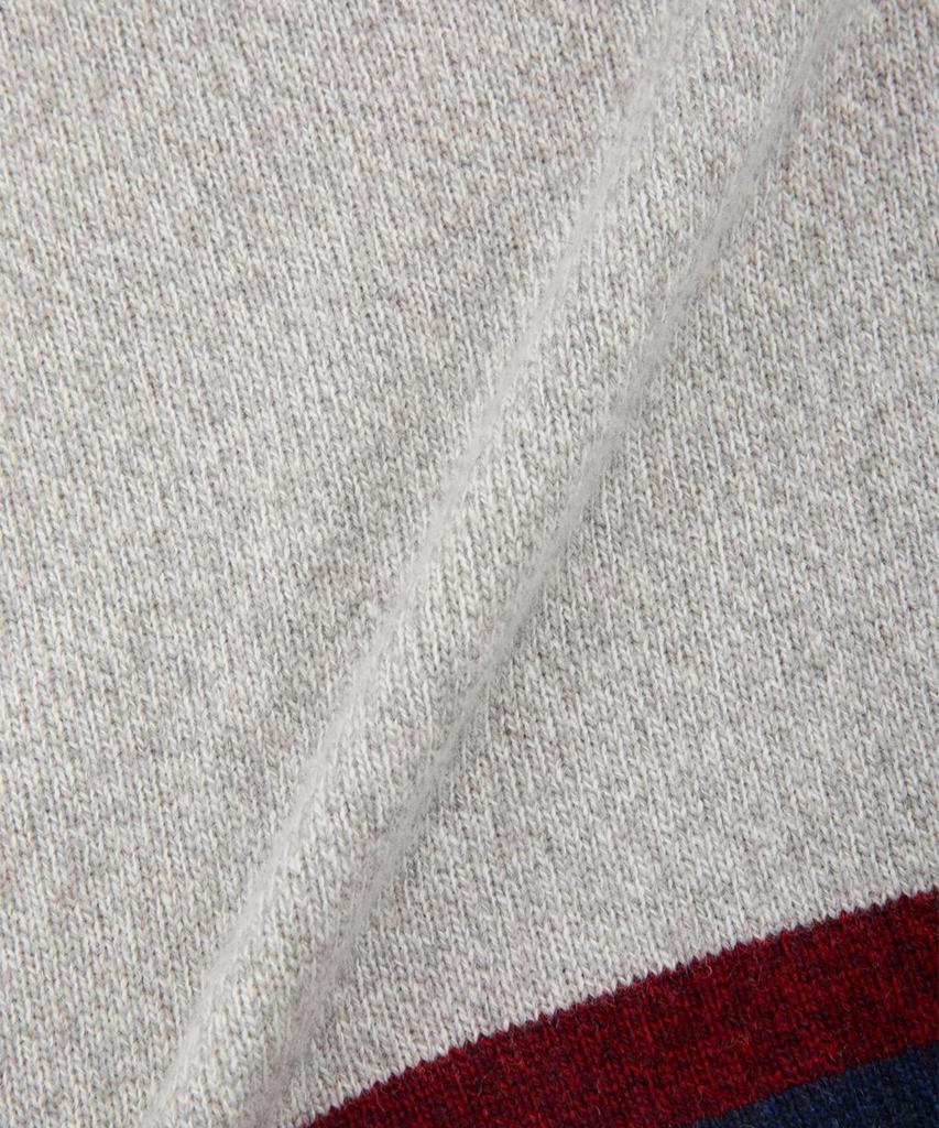 BROOKS BROTHERS Wool Blended Tennis V-Neck Sweater (Grey) (Bbwnmf1057Wdw)