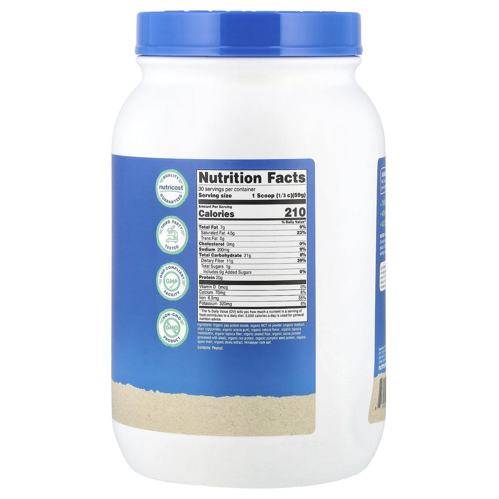 Organic Vegan Meal, Chocolate Pb, 1,763G(3.9Lb)