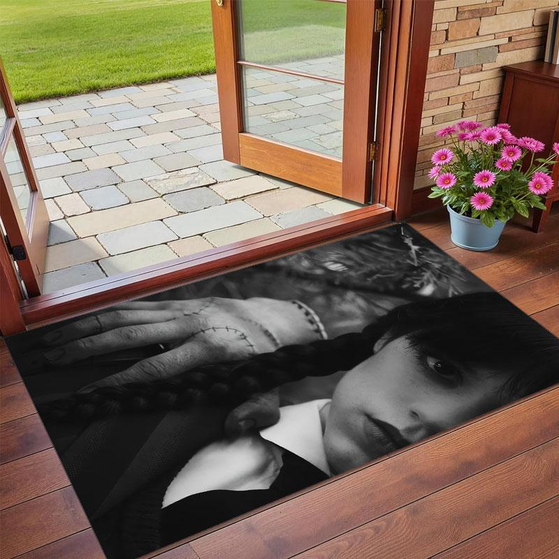 Crystal Velvet Rug Soft Non Slip Indoor Floor Mat Home DecorWednesday Addams