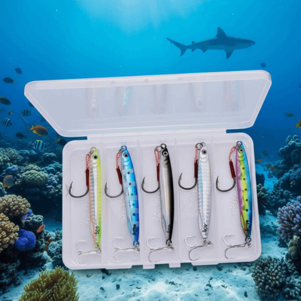 5pcs/box 40g Simulation Fish Lures Crank Hook Fishing Lures Kit  Fishing Tool