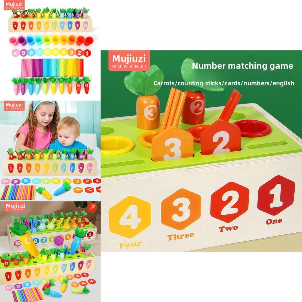 Wooden Carrot Matching Puzzle For Preschoolers With Educational Skills For Kids Ages 3 To 6