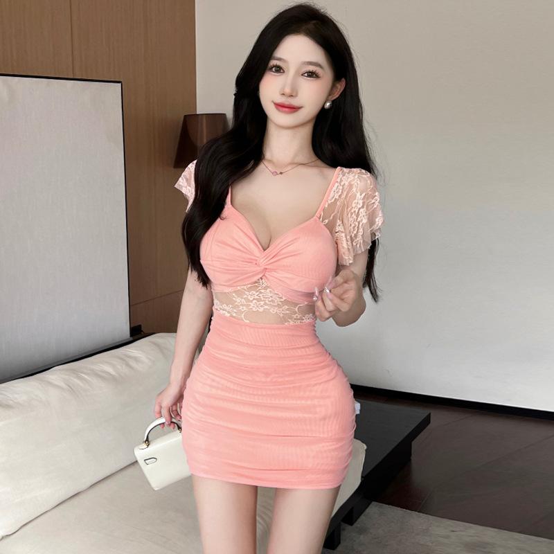 

Женское сексуальное платье для ночного клуба с глубоким вырезом и лямками L