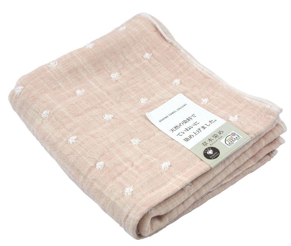 UCHINO Face Organic 34 x 80 9420F018 P Towel, Plant-Dyed Gauze, cm, Pink,