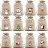 12pcs Halloween Drawstring Bag Packaging Valentine's Day Gift Bag Party Festival Gift Bag Christmas Cloth Drawstring Bag