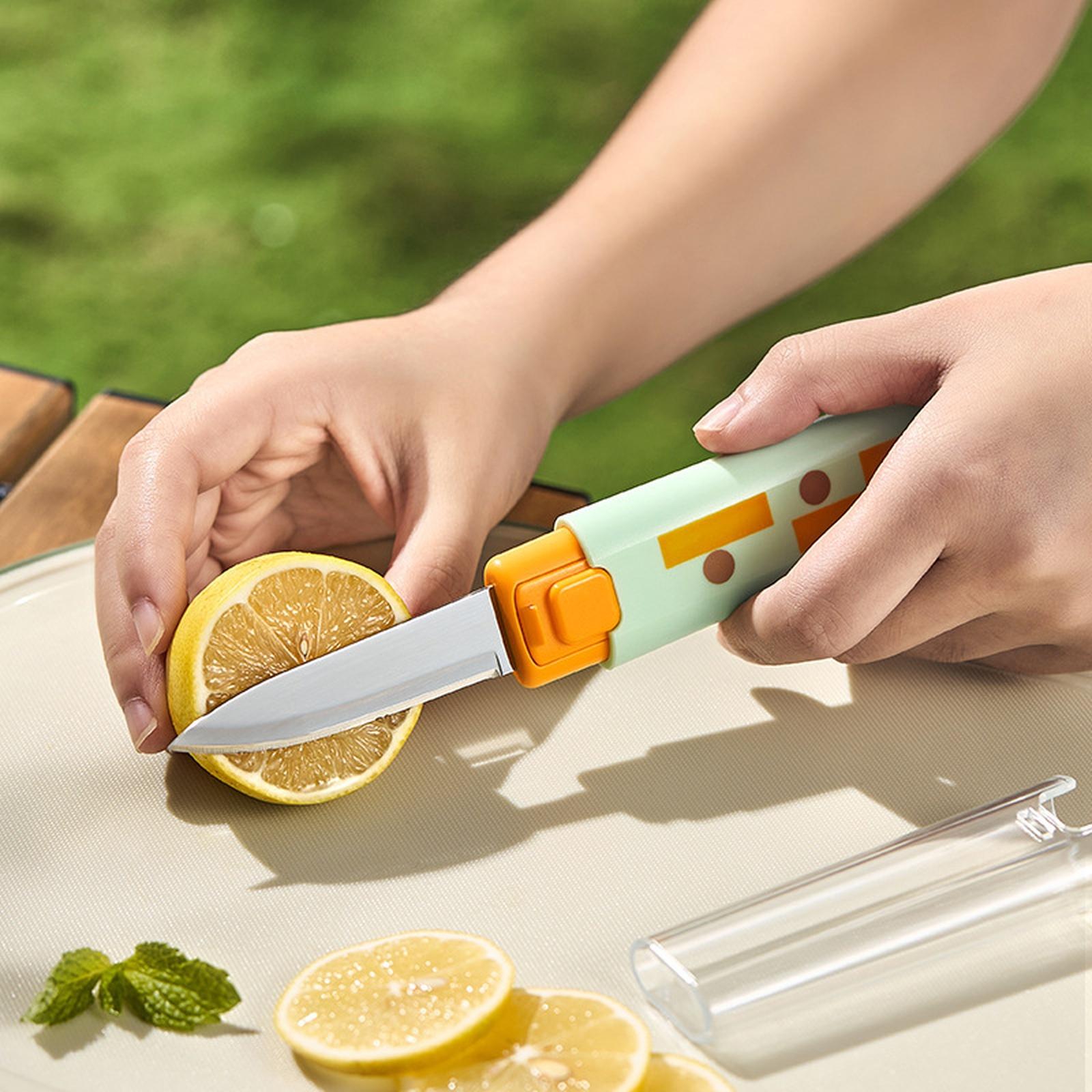 Geometric Fruit Knife 2-in-1 Multifunctional Peeler Portable Household Cutter one size синий