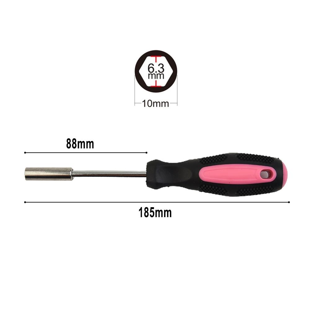 Ergonomic Red Screwdriver with Magnetic Bit Holder and 1/4 Inch Hex Drive