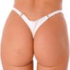 Womens Faux Leather Bikini Panties Low Rise Clubwear Heart Shape Buckle Cheeky Underwear