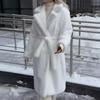 New Winter Thickened Fur Jacket Temperament Elegant Imitation Fur Coat Belt Soft Imitation Rabbit Hair Women's Clothing