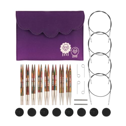 KnitPro Symphony Wood Сменные круговые спицы, Новый Делюкс набор (20661) с вращающимся кабелем [KN] Вязание, Ручное вязание