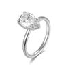 S925 Silver Women's Moissanite Ring, Classic 3 Carat Water Drop Design, 7*11mm Luxury Style