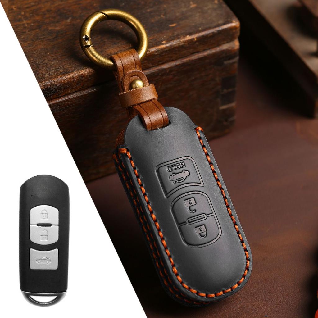 Leather Cover Protector Car Fob Key Case Holder Shell for Mazda 2 3 5 6 Gh Gj Cx3 Cx5 Cx9 Cx-5 Cx Remote Keychain Accessories