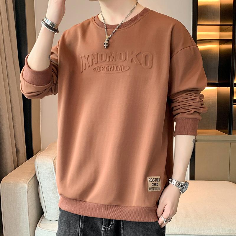 Spring Autumn Round Neck Loose Casual Hip Hop Printing Sweatshirt Male Pullover Top Men