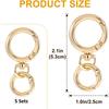 2/5/10 Sets Round Spring Snap Carabiner Clip O Rings Swivel Trigger Hook Metal Clasps Keychain for Handbag Lanyards DIY Crafts