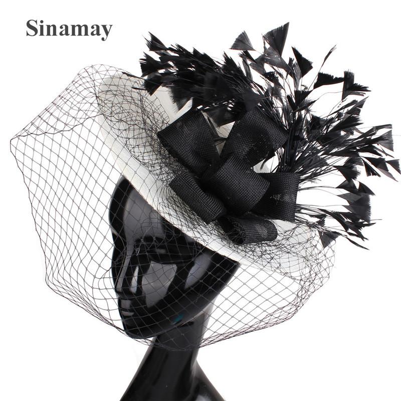 

Mysterious Veil Vintage Top Hat British Mesh Headgear Celebrity Banquet Hat Hair Accessories Hairpin