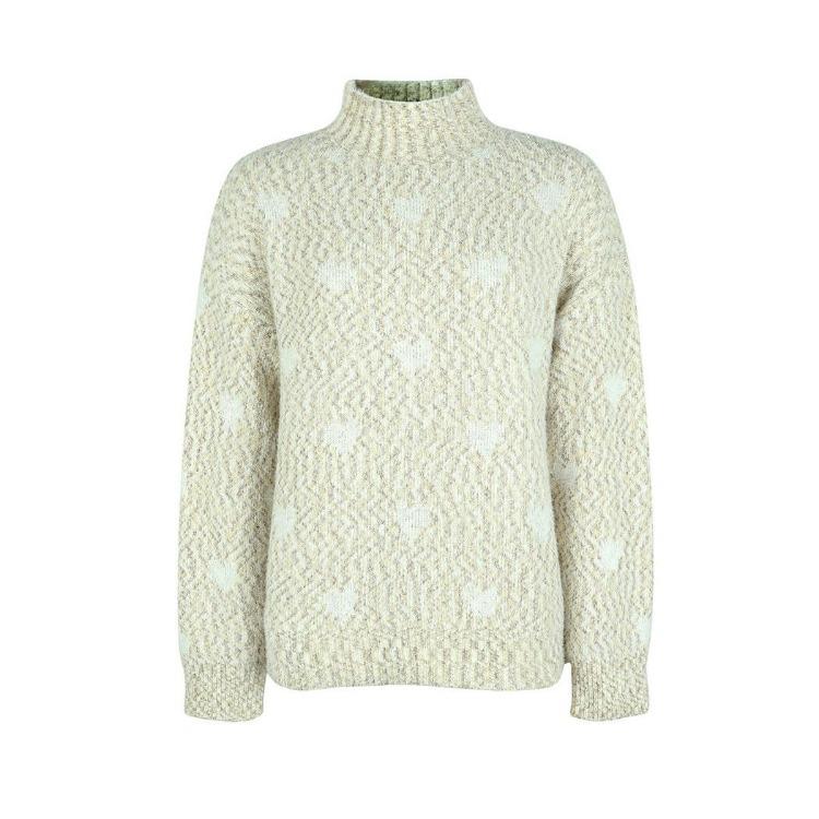 Vintage Long Sleeve Sweater Top Loose Knitwear Cardigan Stand Collar for Autumn Winter S хаки 2480₽