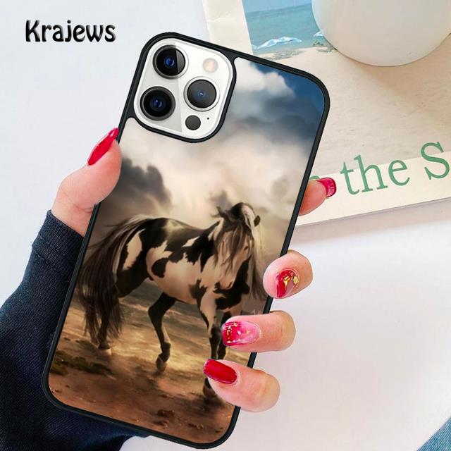 Brown Paint Horse Stallion soft Phone Case Cover For iPhone 17 Air 16 15 14 plus 12 13 pro max coque Fundas