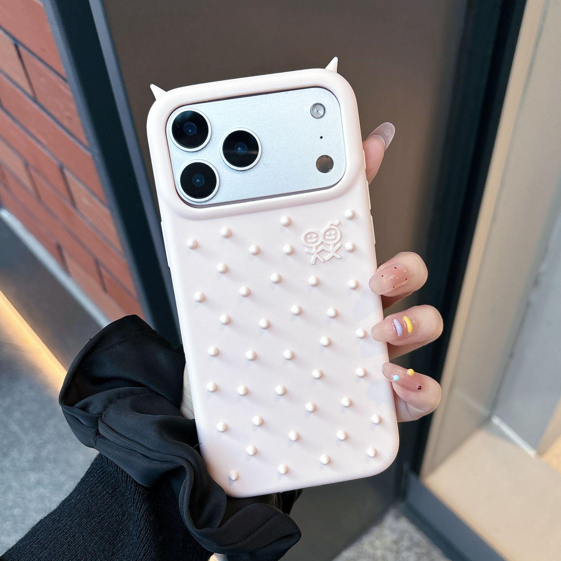 

3D Spiky Demon Horns Phone Case for iPhone 17 Pro Max & Apple 15/16 Pro Max Silicone Creative Design iPhone 14 Pro