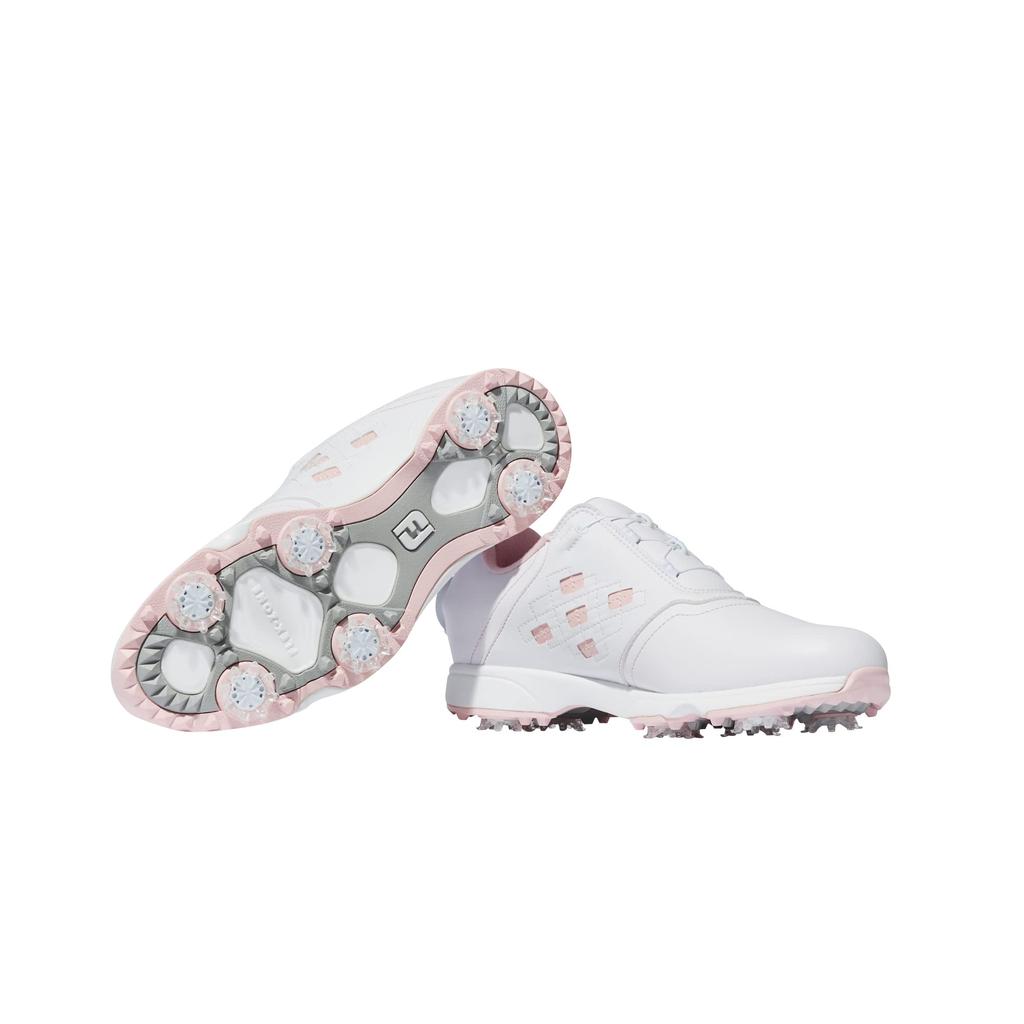 FootJoy BOA Golf Shoes for 3E E-Comfort Women, White/Pink, 25.0 cm,
