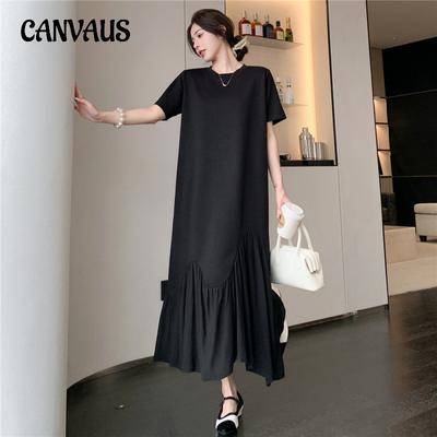 Rochie de vară, lungă și mărime, pentru femei, temperament neregulat, rochii cu îmbinare liberă