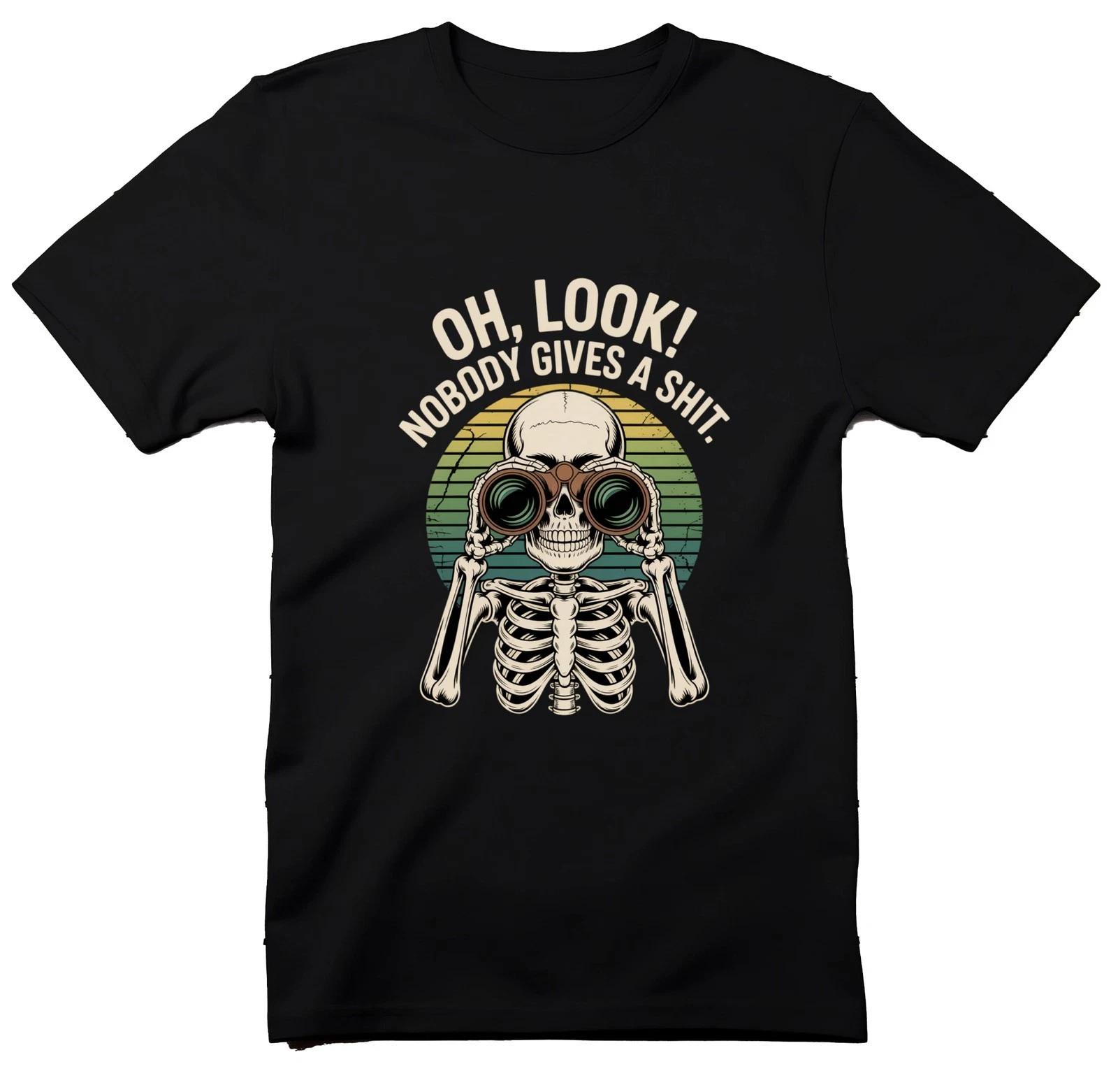 Oh Look Nobody Gives a Sh*t T-Shirt, Funny Sarcastic Graphic Tee for Adults L