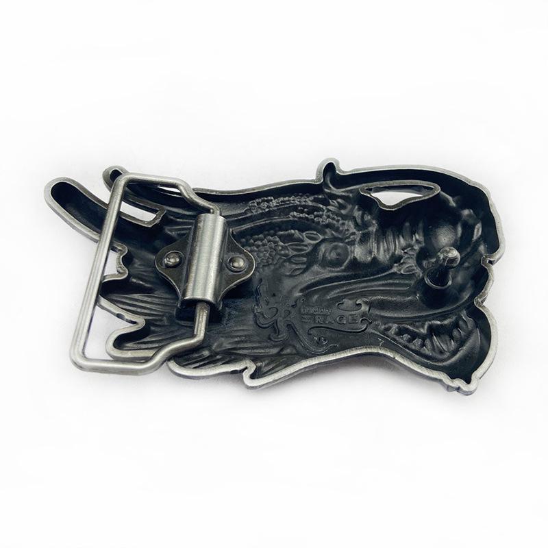 Zinc Alloy Men's Chinese Dragon Belt Buckle – Trendy Smooth Snap Design