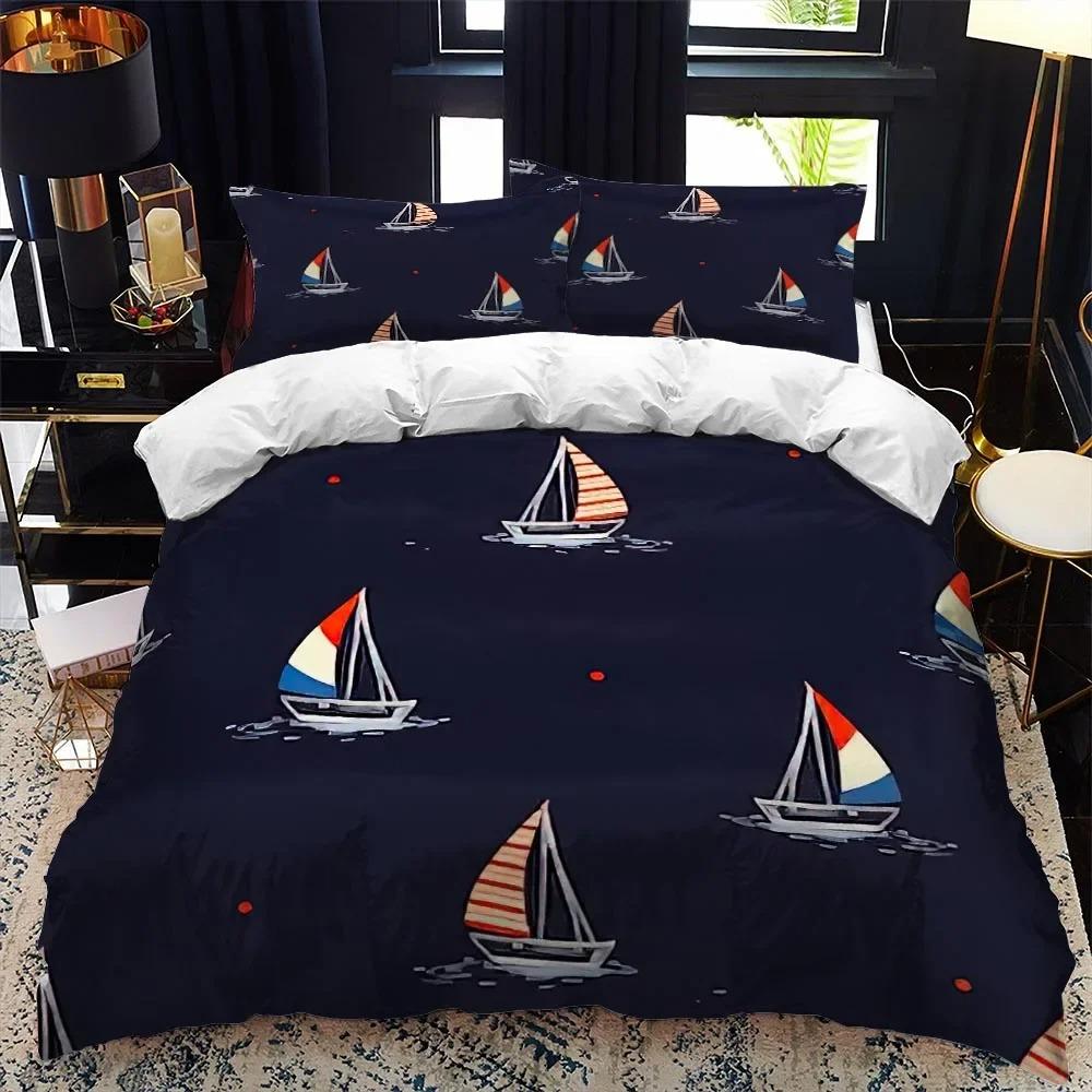 Dekbedovertrekset nautische serie queen calico Twin size dekbed beddengoedset Eenpersoons complete set