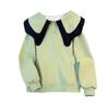 2024 Spring/Autumn Loose Korean Style Lotus Leaf Collar Button Sweater - Women's Fashionable Versatile Design.