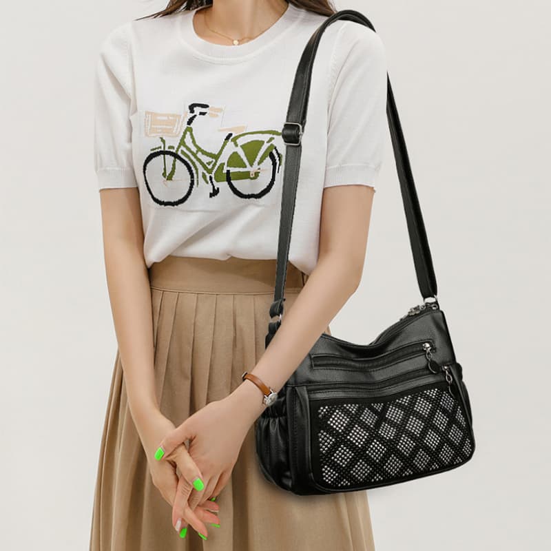 One shoulder messenger bag fashionable bright diamond retro