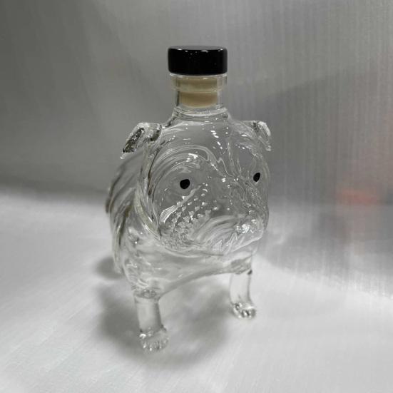 Butelka na whisky w kształcie buldoga 300 ml Duża pojemność Szklana karafka Karafka do czerwonego wina Akcesorium do whisky do domowego baru