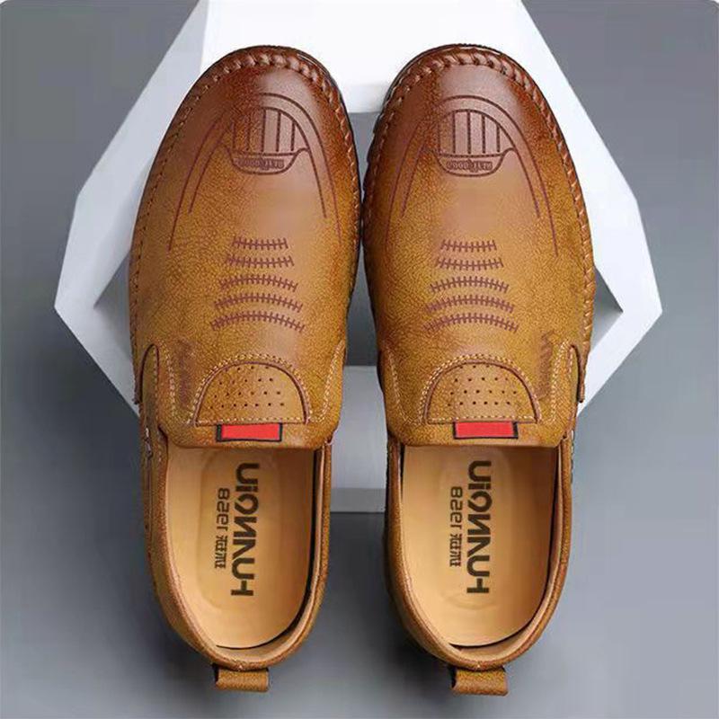 Buy Leather Shoes Men's Fashionable Soft Leather Casual Shoes 2023 New