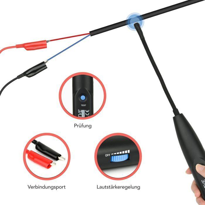 AIMOONSA Traceur de câbles détecteur multifonction émetteur+récepteur sans fil
