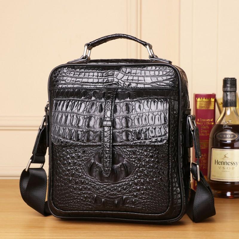 Men s Bag Small Shoulder Diagonal Cross Large Capacity Backpack Leather Durable European American Retro Casual Travel 24x7x28 чёрный