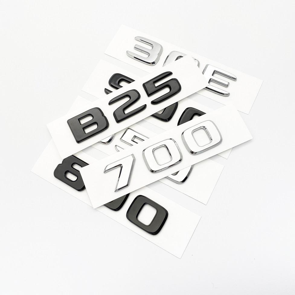 EEBVB1 Black Silve Letters B25 30E 900 850 800 700 ABS Emblem for Mercedes Benz Brabus E W212 W213 Car Trunk Badge Logo Sticker
