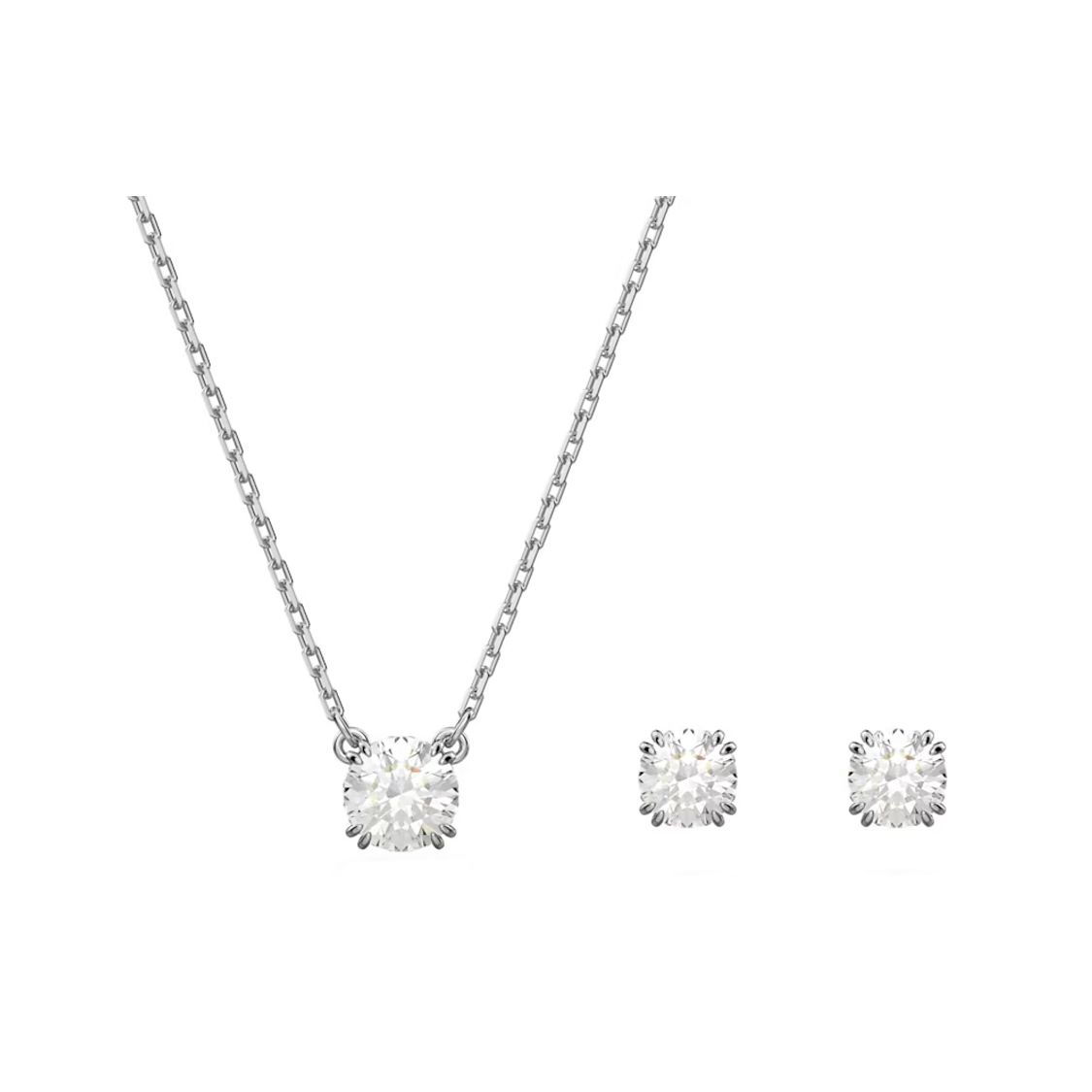 Swarovski Stilla Set Round Cut Dazzling Necklace Women necklace 5647663 Box (Random Color)