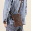 Cowhide Crossbody Bag, Leather Phone Waist Bag, Belt Bag, Portable and Lightweight Top Layer Cowhide Flip Bag