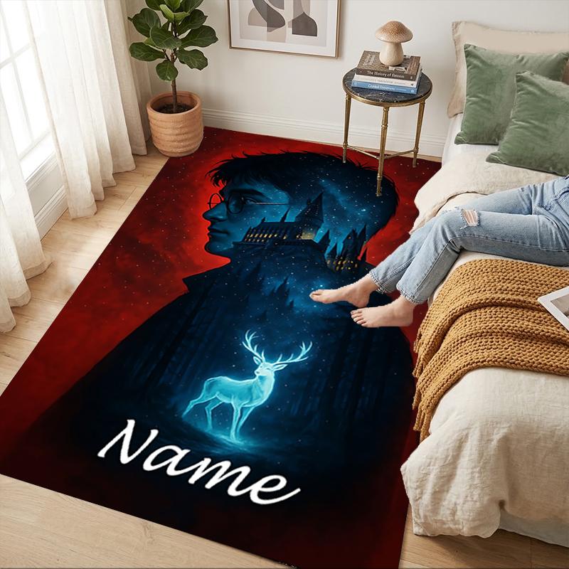 Custom Name Magic Moment Living Room Non-Slip Area Rug Soft Carpet for Bedroom Kids Playroom Sofa Office Home Decor Doormat