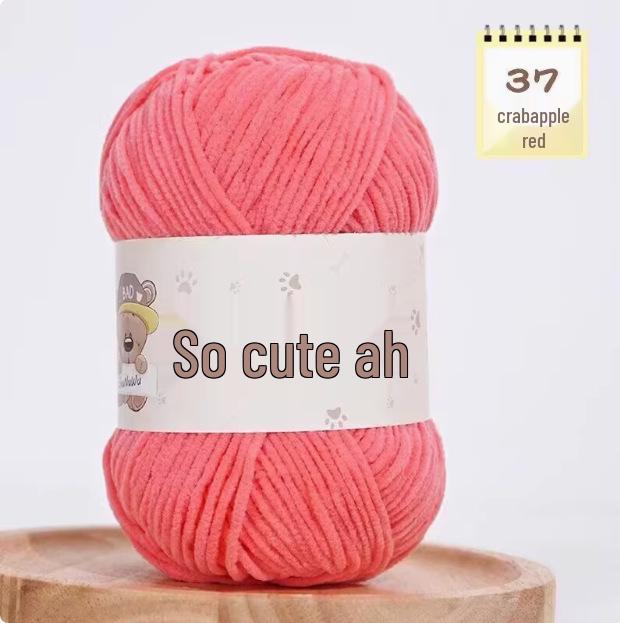 Süße matte Chenille-Wollkugel: Feines Eisstreifen-Garn für DIY-Häkelpuppen & Decken