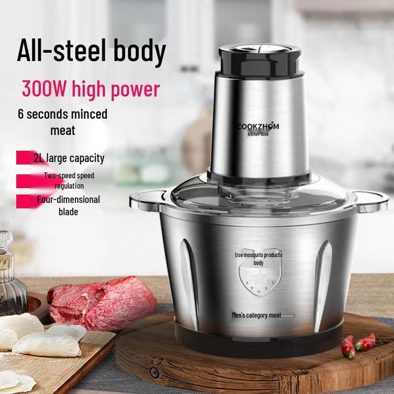 Electric Stainless Steel Multi-functional Meat Grinder & Food Processor for Dumpling Filling, Garlic Paste, and Vegetable Chopping - Free Shipping
