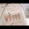 French Princess Pink Rhinestone False Nails - Light Luxury Handmade Nail Art Tips