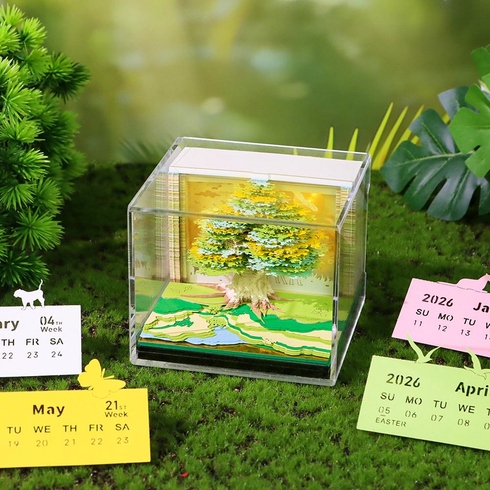 3D Desk Calendar 2026 Unique Art Home Decor For Room Office Decoration