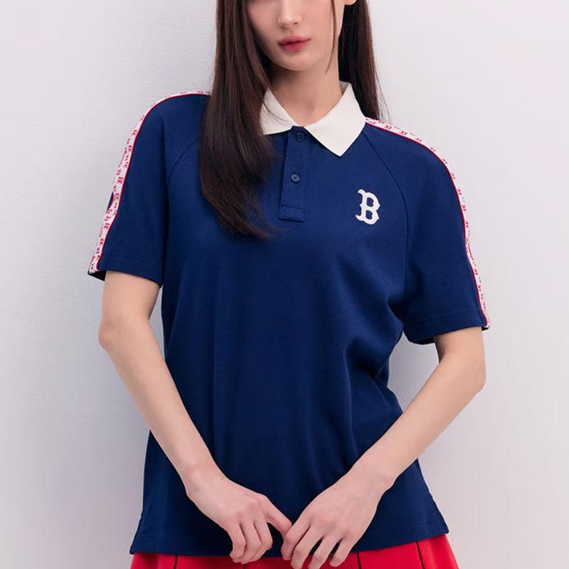New MLB Boston Red Sox Polo Shirt Men's Marine Blue 3APQM0343-43NYS