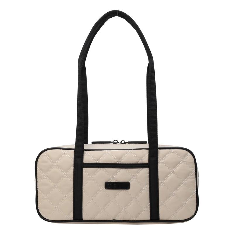 

Повседневные сумки через плечо с твердым внутренним пространством для женщин, мягкие нейлоновые сумки на молнии, строчка