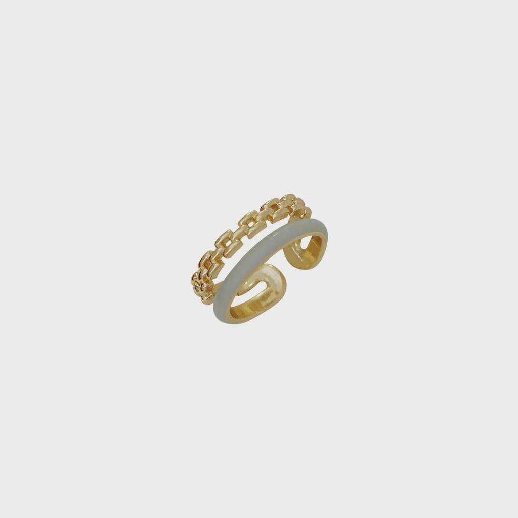 French Retro Double-Layer Drip Glaze Ring: Chic, Niche Design for All-Occasion Wear