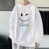 2024 Men's Long-Sleeved T-shirt Autumn Undershirt Long Sleeve Cotton Autumn Hong Kong Style Printing Loose Trendy Top
