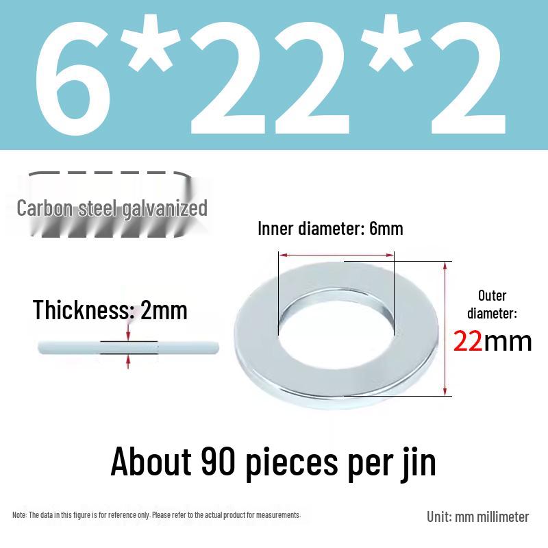 Oversized Thickened Galvanized Iron Flat Washer M2M3456810-M6