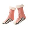 1 Pair Winter Socks Shoes Pattern Plush-lined Warmth Retention Christmas High-tube Socks Leg Warmer Fall