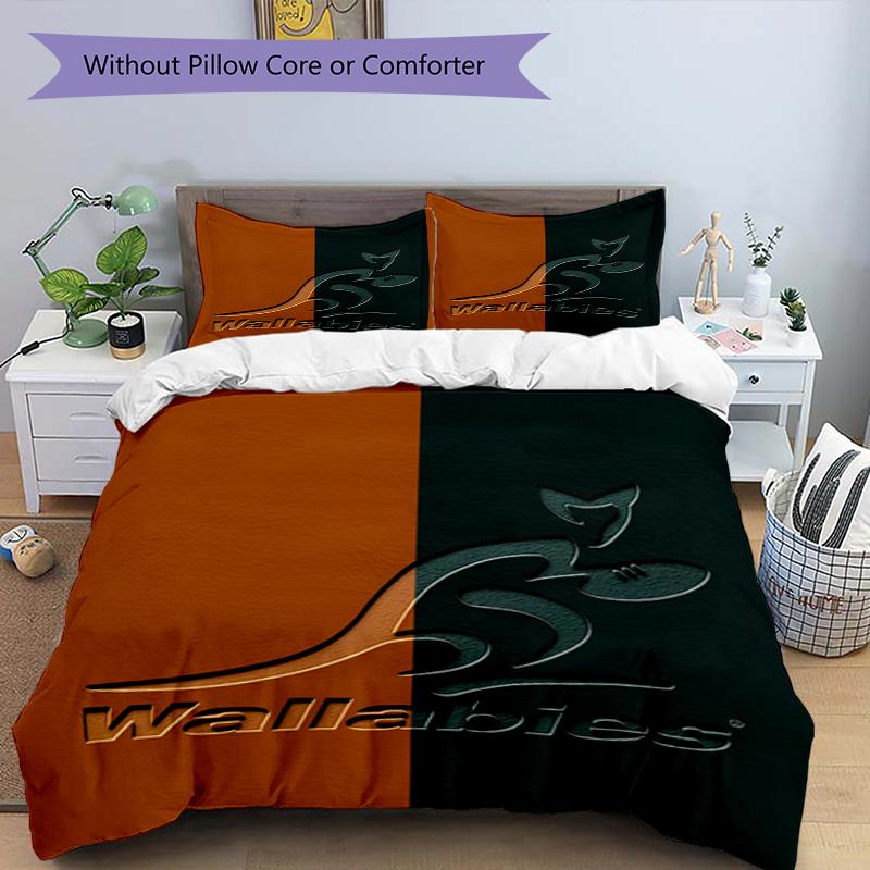 3pcs Wallabies Bedding Set Duvet Cover Closure Includes 1 Duvet Cover & 2 Pillowcases, Soft and Comfortable for All Seasons.