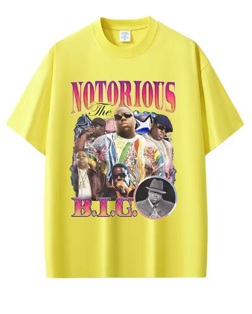 Rapper The Notorious Big Graphic TShirt Biggie Smalls Print T Shirts Unisex Hip Hop Fashion Tees Male Cotton Oversized TShirts